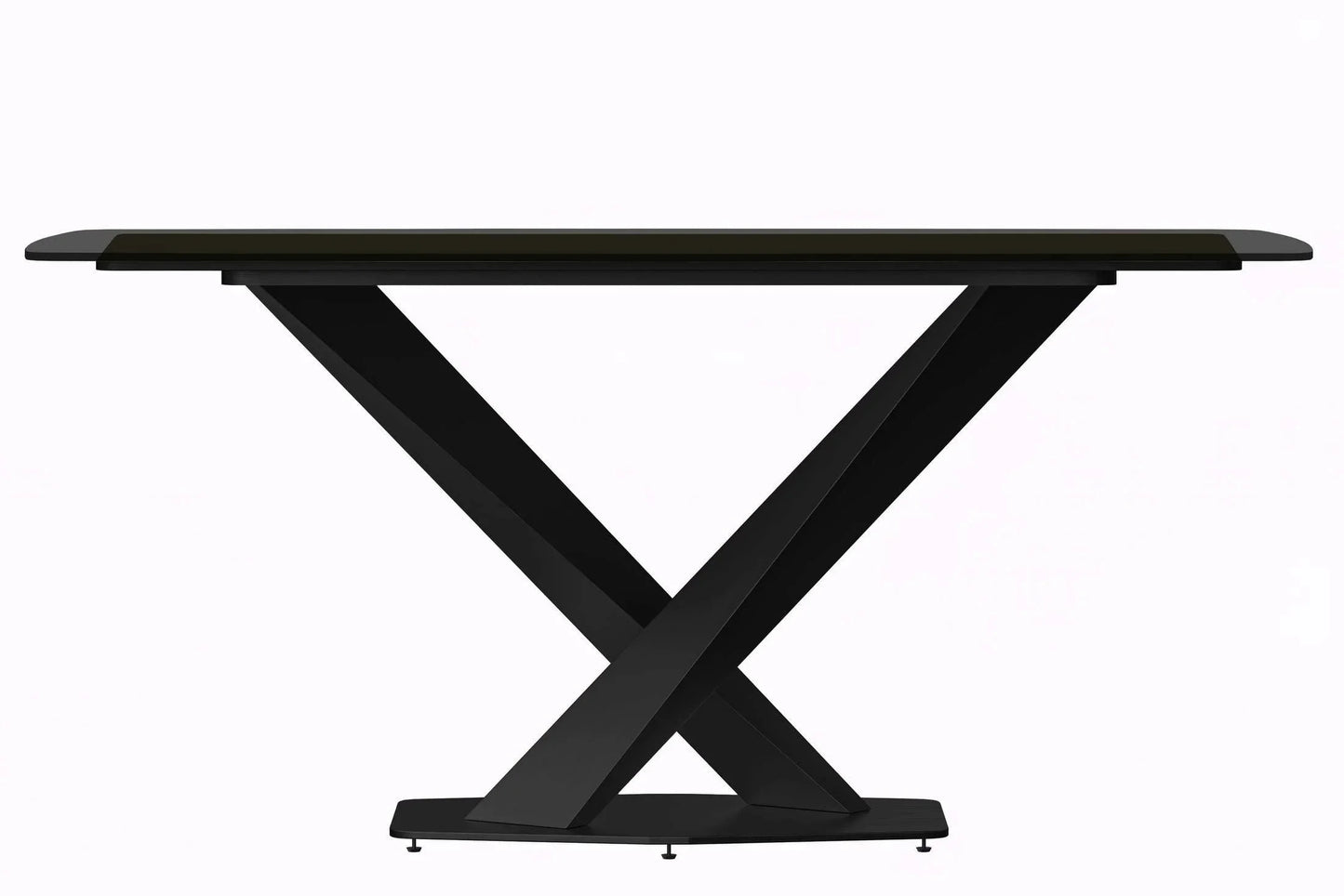 Voren Dining Table with Rectangular Tabletop with Gold/Black Stainless Steel Base - Elax Furniture