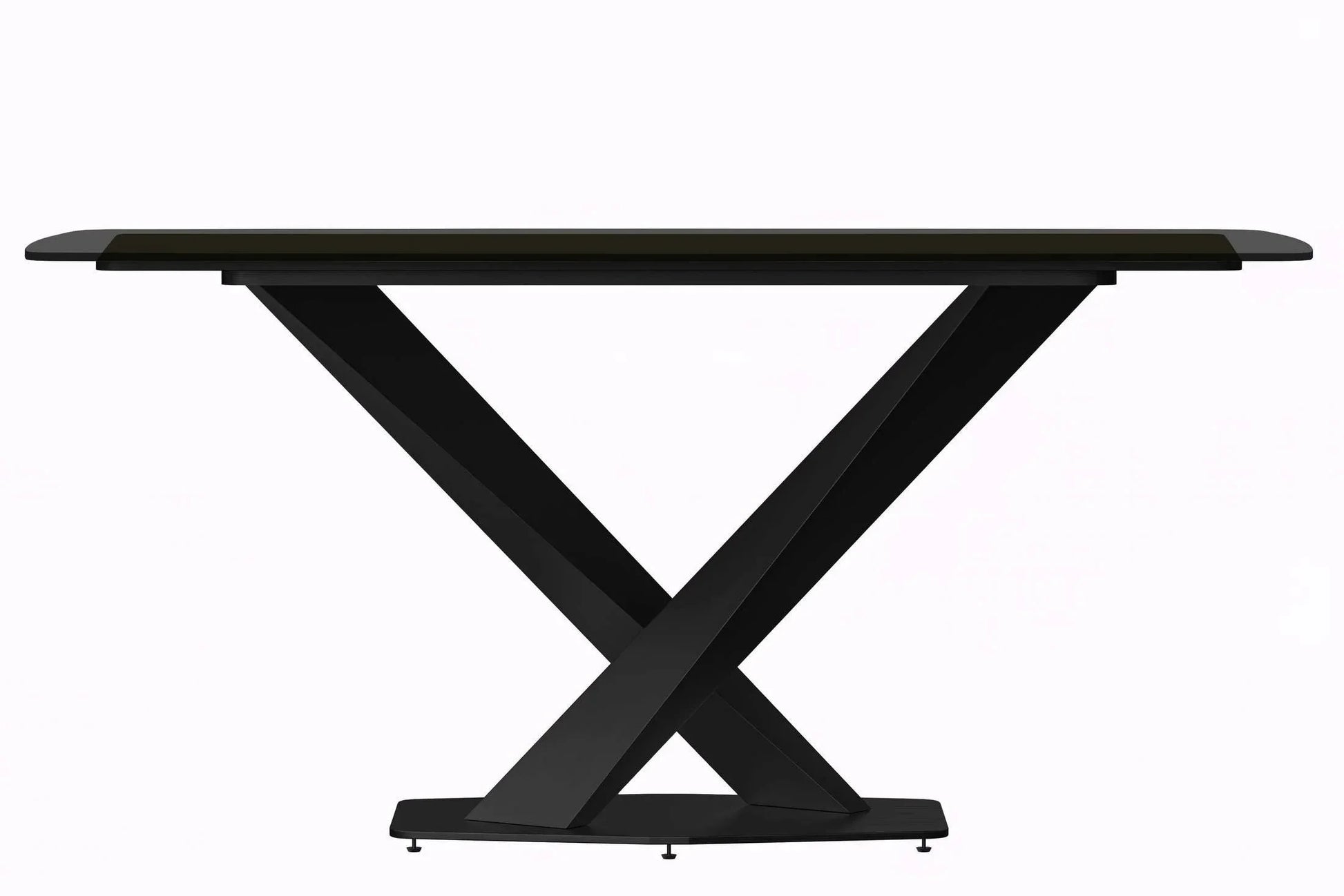Voren Dining Table with Rectangular Tabletop with Gold/Black Stainless Steel Base - Elax Furniture
