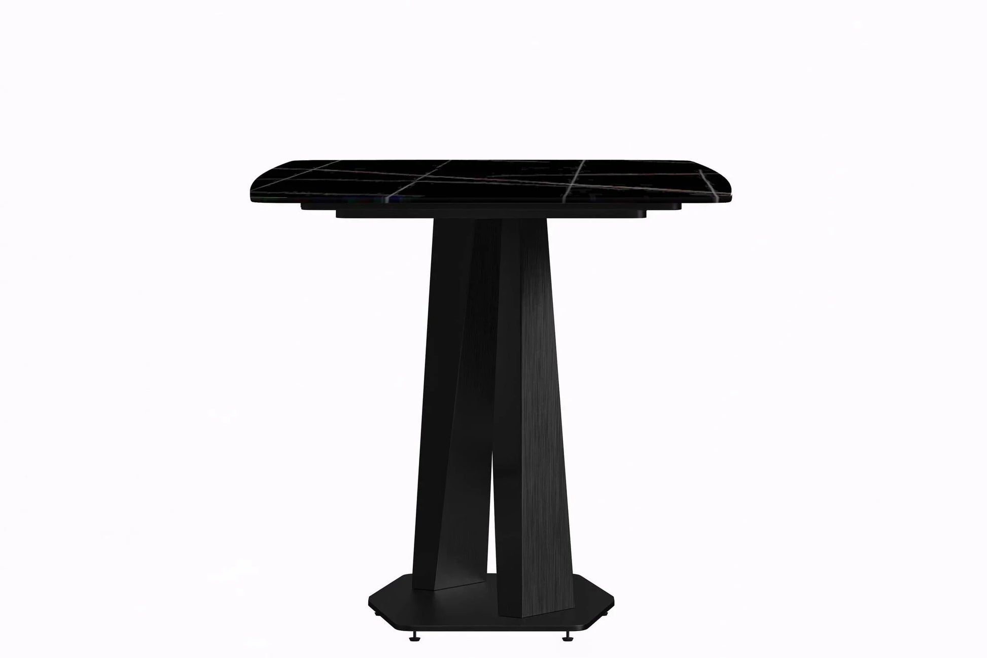 Voren Dining Table with Rectangular Tabletop with Gold/Black Stainless Steel Base - Elax Furniture