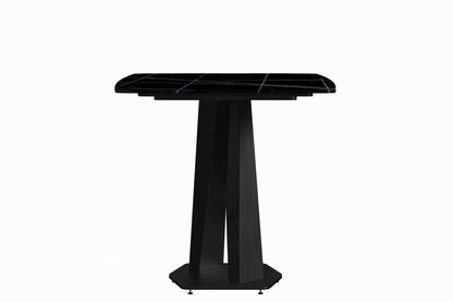Voren Dining Table with Rectangular Tabletop with Gold/Black Stainless Steel Base - Elax Furniture