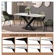 Voren Dining Table with Rectangular Tabletop with Gold/Black Stainless Steel Base - Elax Furniture