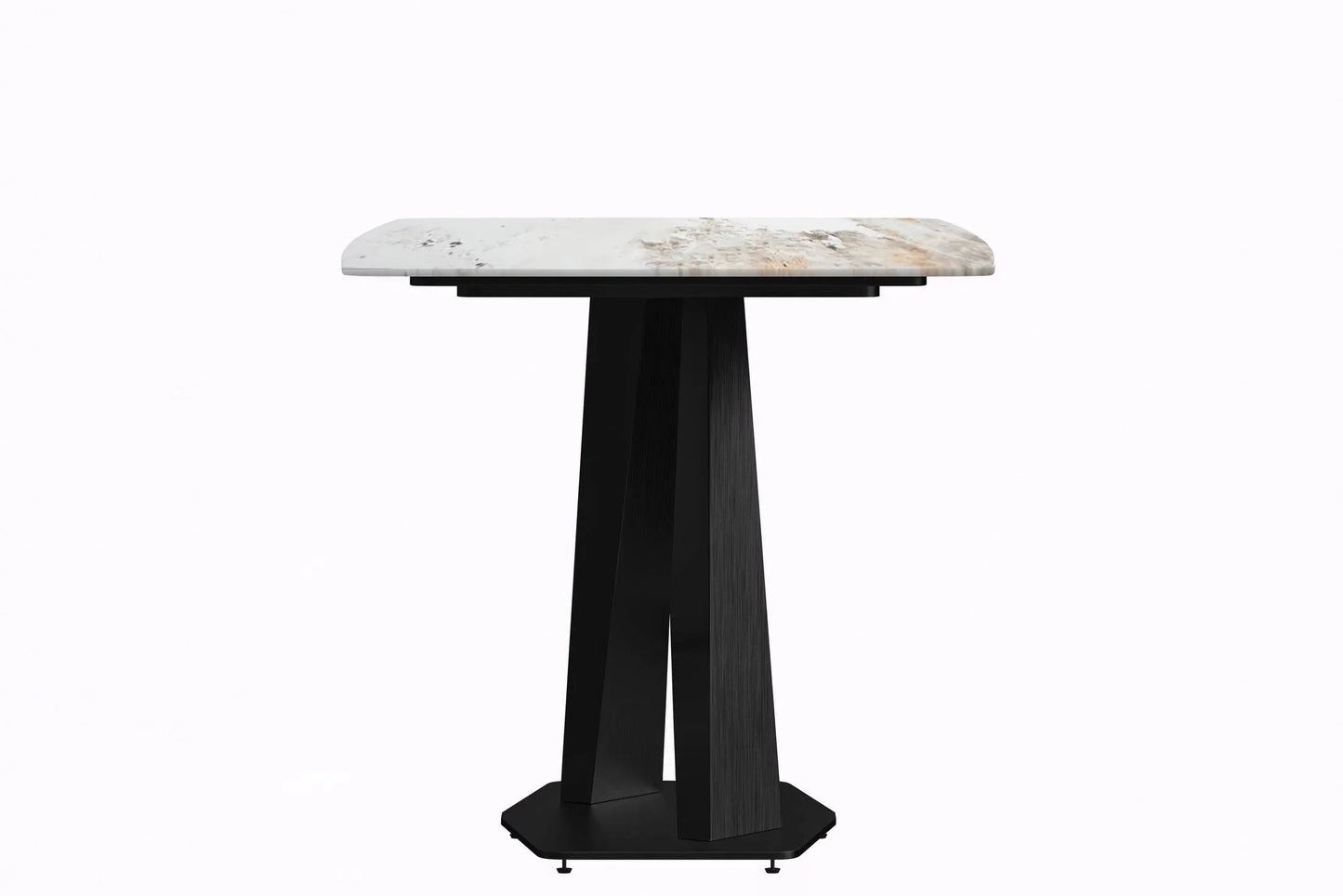 Voren Dining Table with Rectangular Tabletop with Gold/Black Stainless Steel Base - Elax Furniture