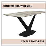 Voren Dining Table with Rectangular Tabletop with Gold/Black Stainless Steel Base - Elax Furniture