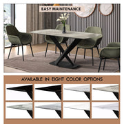 Voren Dining Table with Rectangular Tabletop with Gold/Black Stainless Steel Base - Elax Furniture