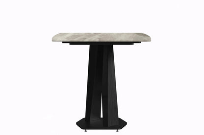 Voren Dining Table with Rectangular Tabletop with Gold/Black Stainless Steel Base - Elax Furniture
