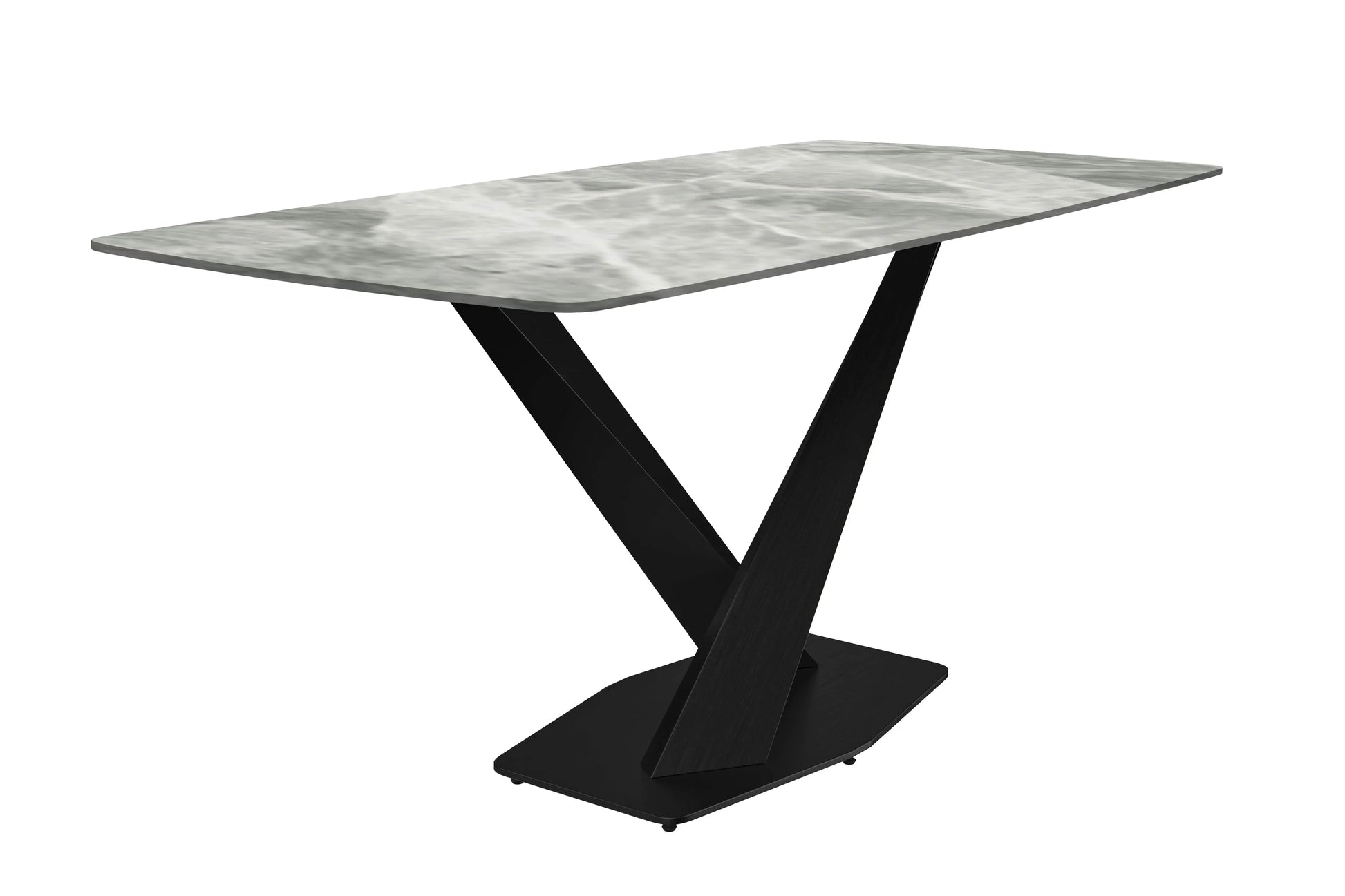 Voren Dining Table with Rectangular Tabletop with Gold/Black Stainless Steel Base - Elax Furniture
