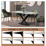 Voren Dining Table with Rectangular Tabletop with Gold/Black Stainless Steel Base - Elax Furniture