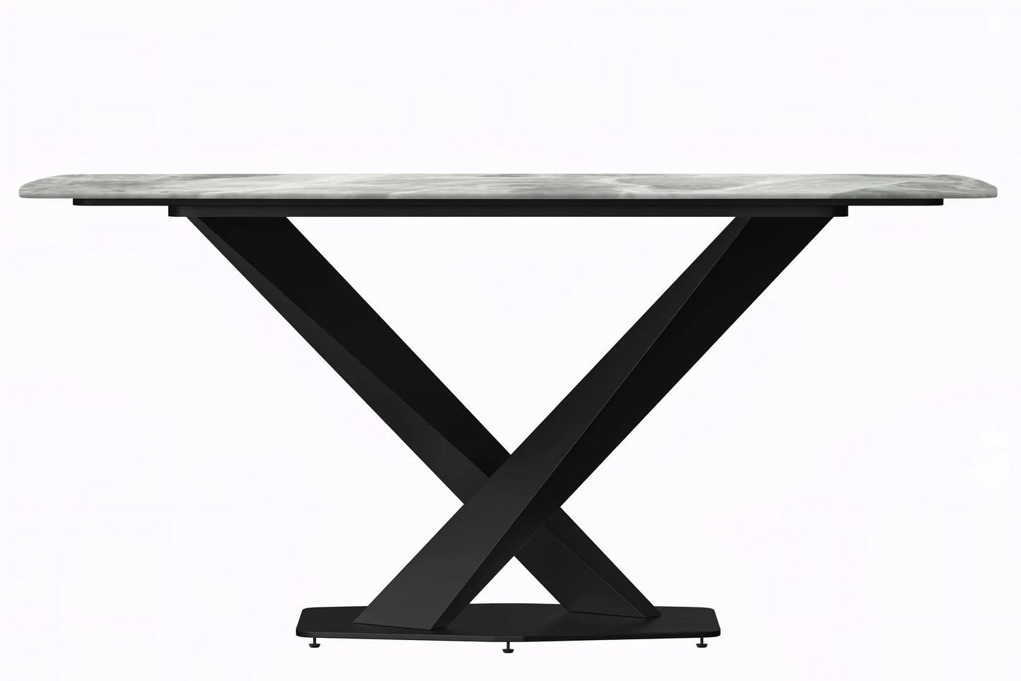 Voren Dining Table with Rectangular Tabletop with Gold/Black Stainless Steel Base - Elax Furniture