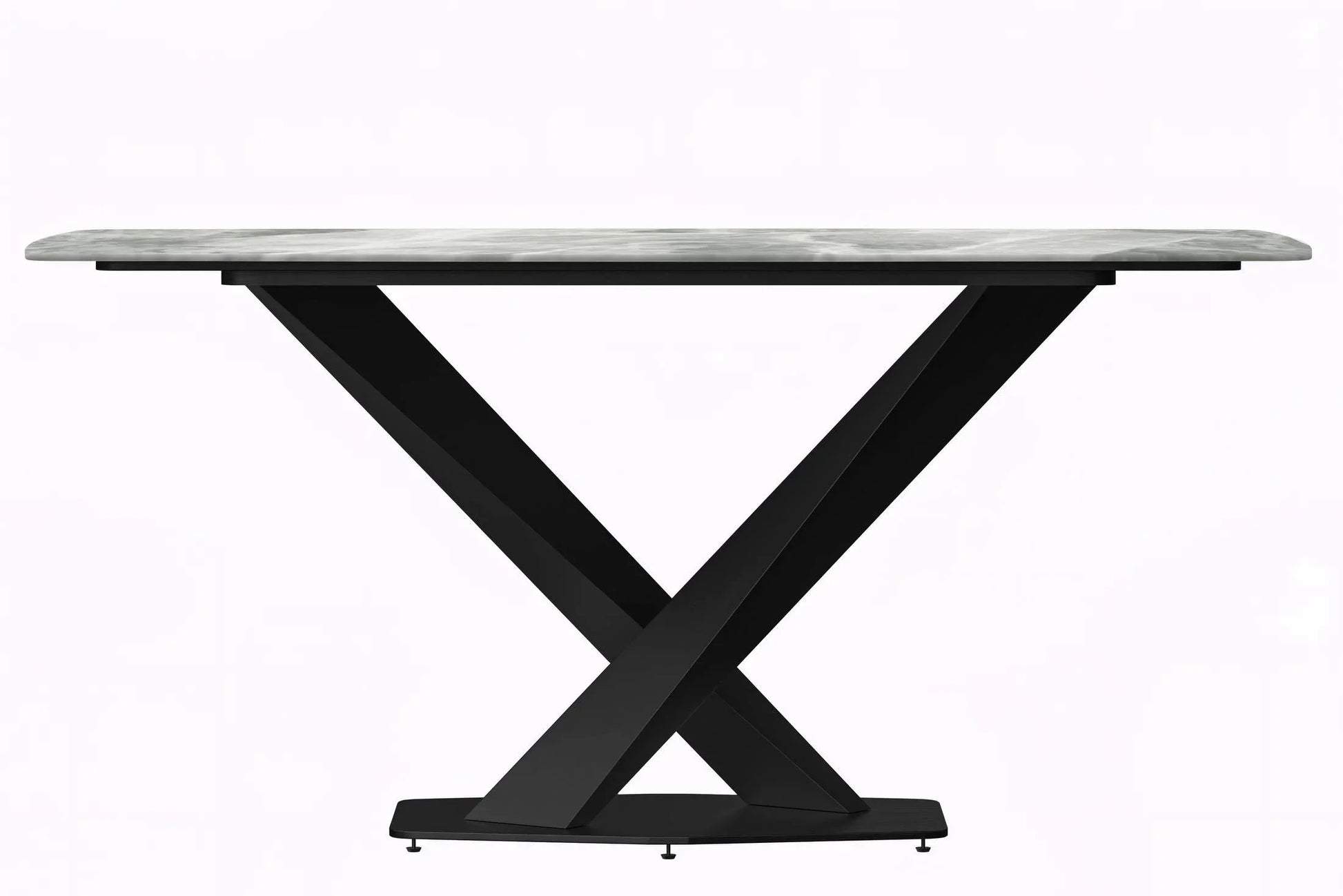 Voren Dining Table with Rectangular Tabletop with Gold/Black Stainless Steel Base - Elax Furniture
