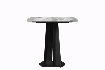 Voren Dining Table with Rectangular Tabletop with Gold/Black Stainless Steel Base - Elax Furniture