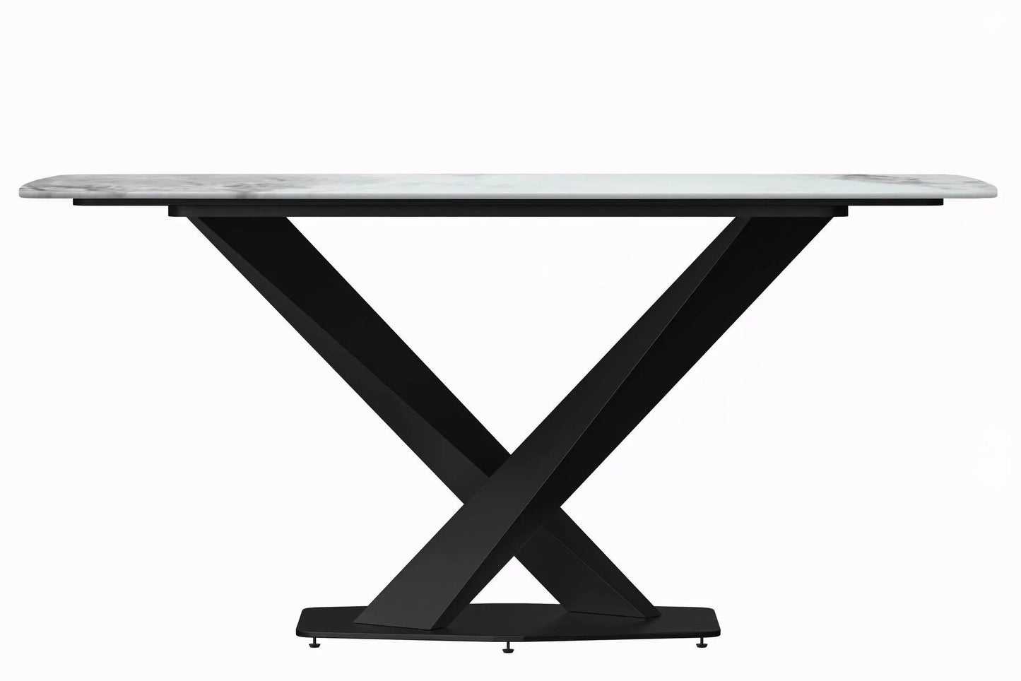 Voren Dining Table with Rectangular Tabletop with Gold/Black Stainless Steel Base - Elax Furniture