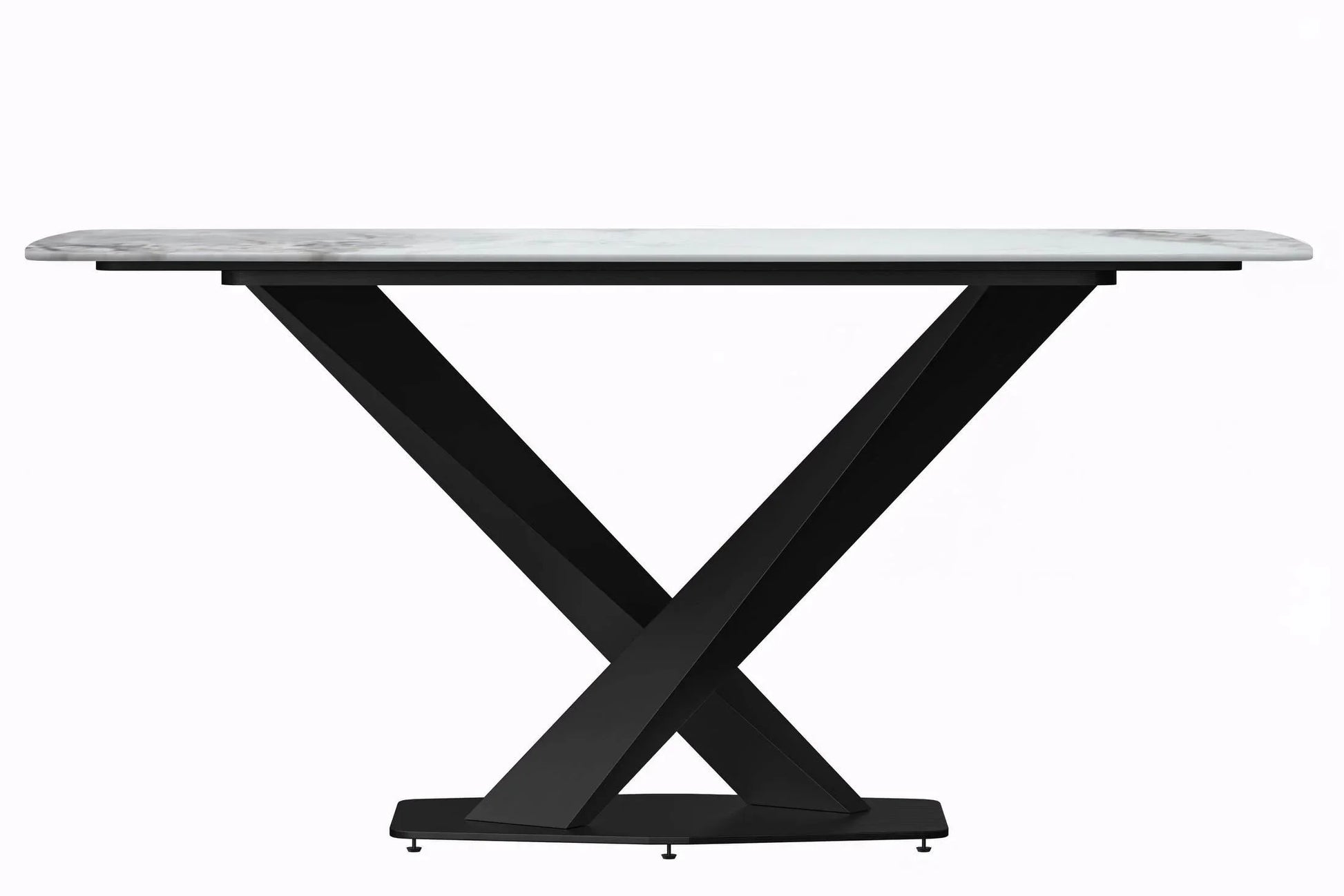 Voren Dining Table with Rectangular Tabletop with Gold/Black Stainless Steel Base - Elax Furniture