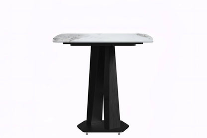 Voren Dining Table with Rectangular Tabletop with Gold/Black Stainless Steel Base - Elax Furniture