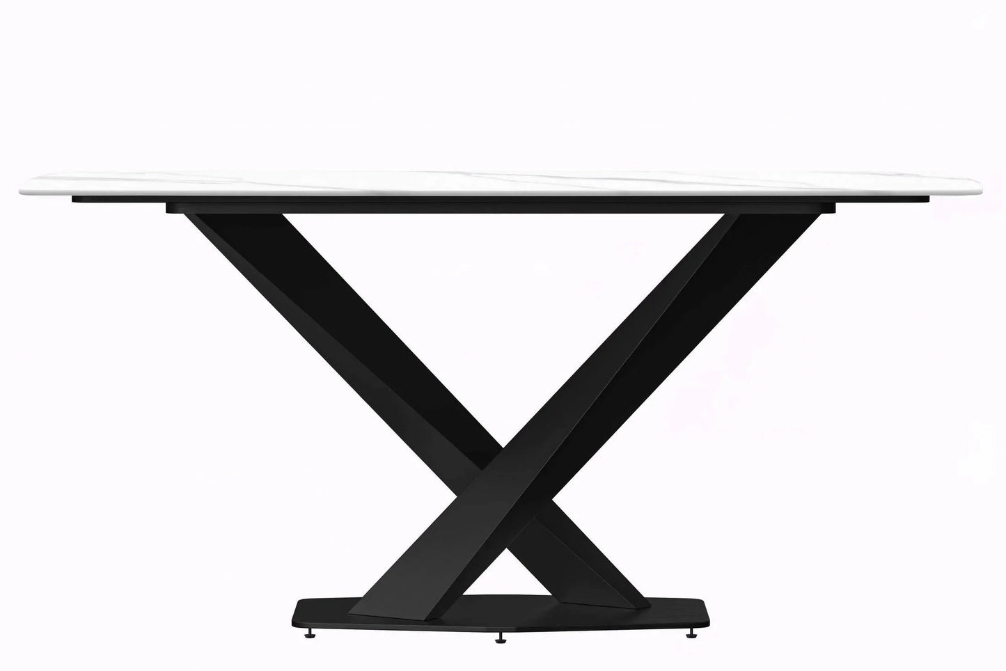 Voren Dining Table with Rectangular Tabletop with Gold/Black Stainless Steel Base - Elax Furniture