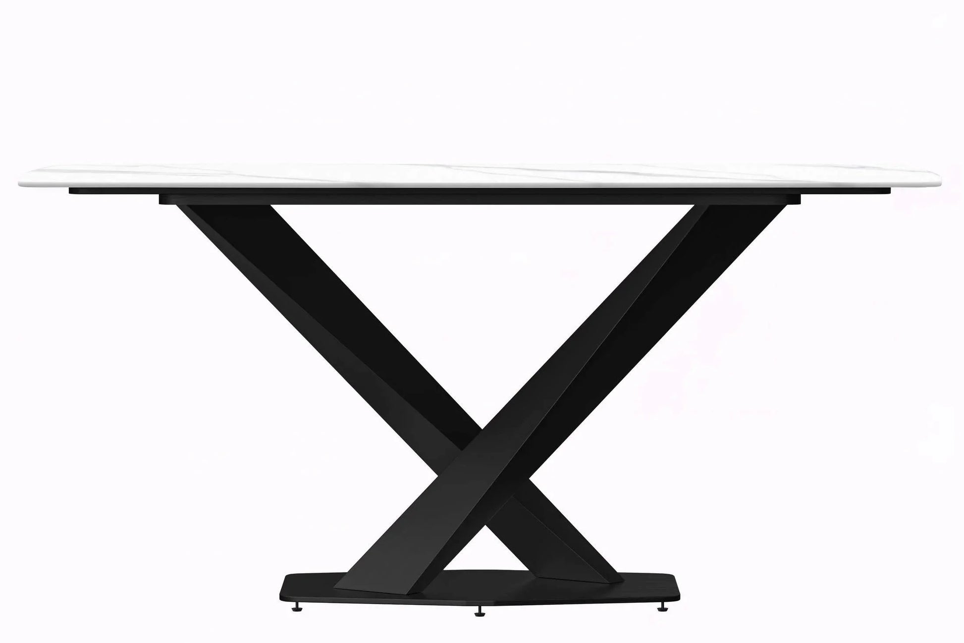 Voren Dining Table with Rectangular Tabletop with Gold/Black Stainless Steel Base - Elax Furniture