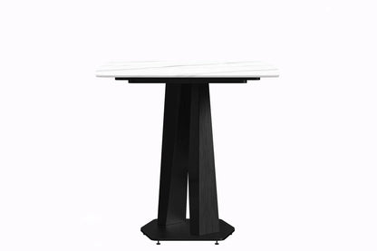 Voren Dining Table with Rectangular Tabletop with Gold/Black Stainless Steel Base - Elax Furniture