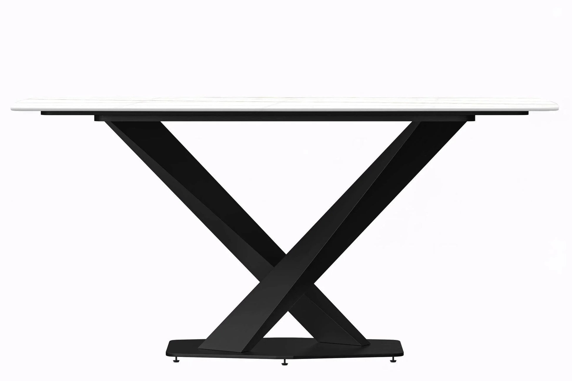 Voren Dining Table with Rectangular Tabletop with Gold/Black Stainless Steel Base - Elax Furniture