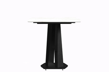 Voren Dining Table with Rectangular Tabletop with Gold/Black Stainless Steel Base - Elax Furniture