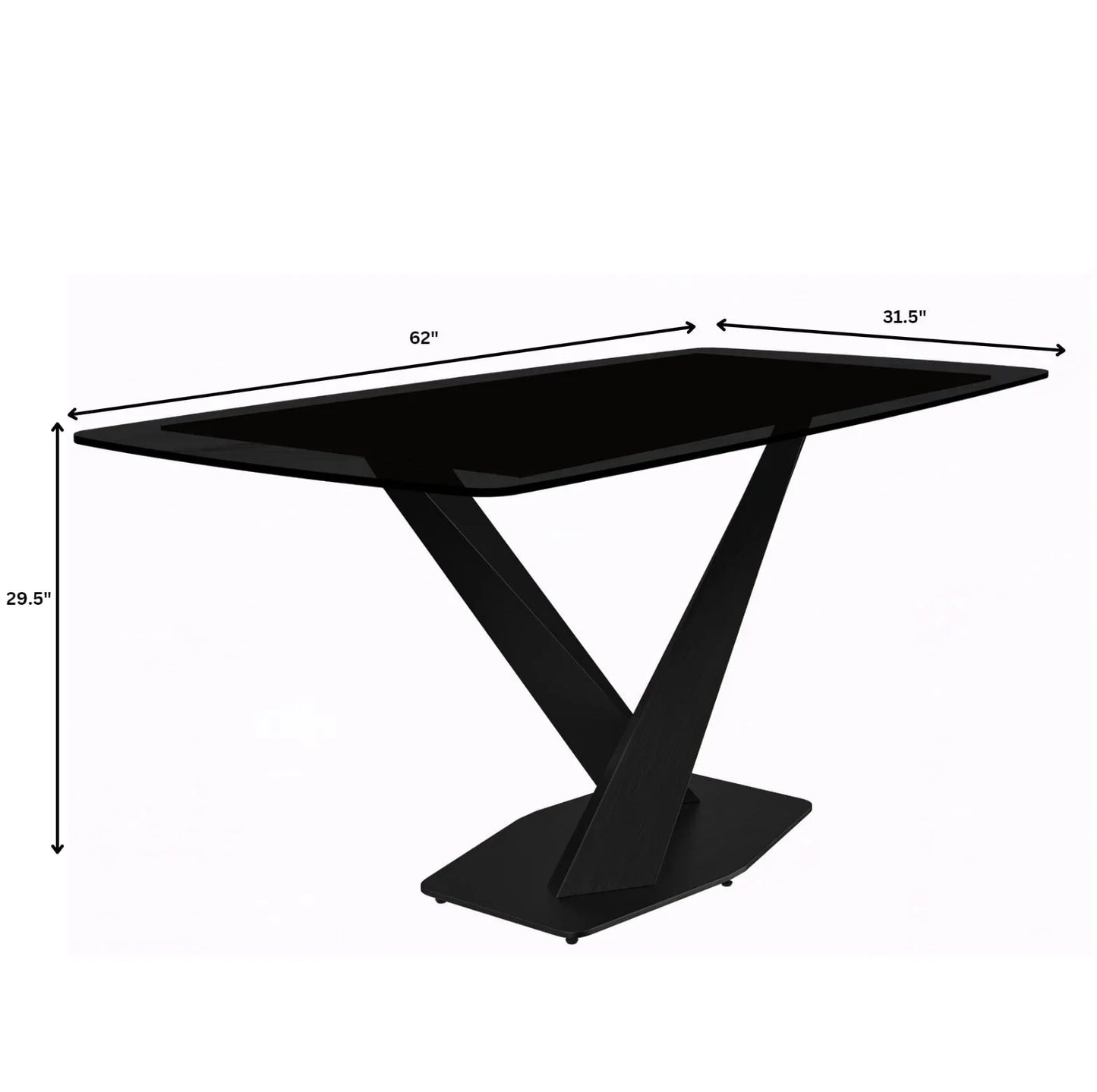 Voren Dining Table with Rectangular Tabletop with Gold/Black Stainless Steel Base - Elax Furniture