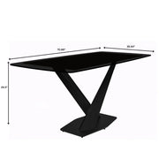 Voren Dining Table with Rectangular Tabletop with Gold/Black Stainless Steel Base - Elax Furniture
