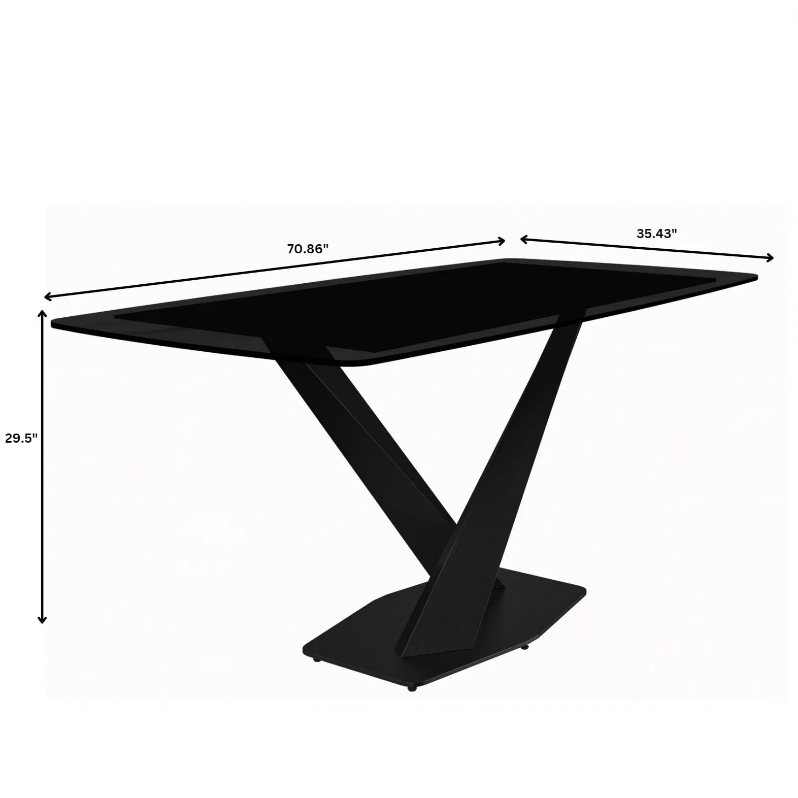 Voren Dining Table with Rectangular Tabletop with Gold/Black Stainless Steel Base - Elax Furniture