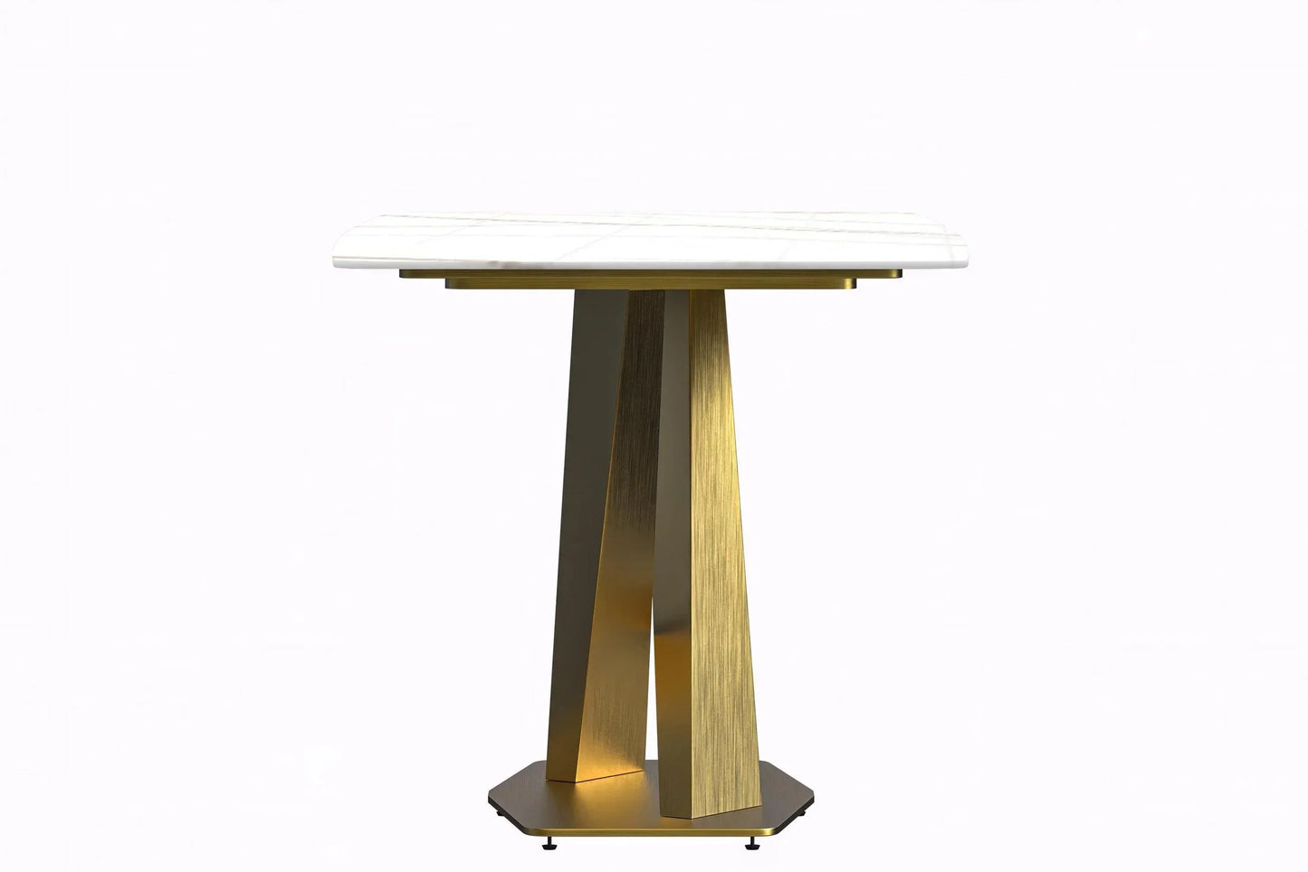 Voren Dining Table with Rectangular Tabletop with Gold/Black Stainless Steel Base - Elax Furniture