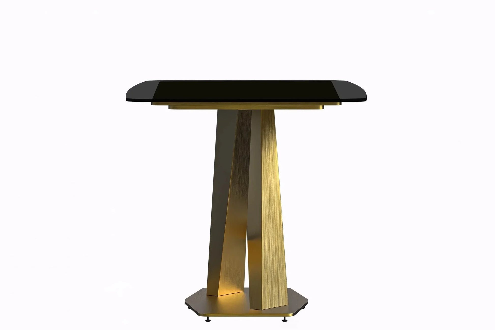Voren Dining Table with Rectangular Tabletop with Gold/Black Stainless Steel Base - Elax Furniture