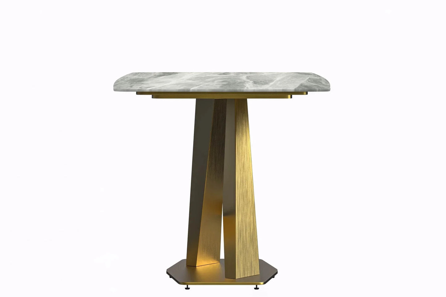 Voren Dining Table with Rectangular Tabletop with Gold/Black Stainless Steel Base - Elax Furniture