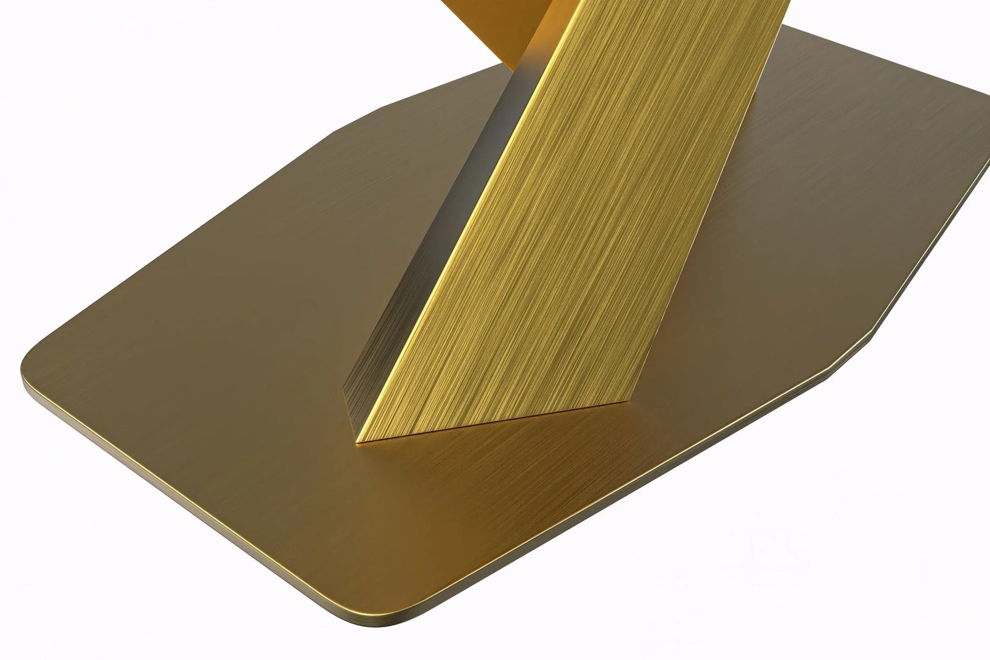 Voren Dining Table with Rectangular Tabletop with Gold/Black Stainless Steel Base - Elax Furniture