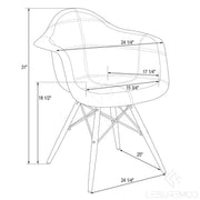 Willow Modern Fabric Eiffel Base Accent Side Chair - Elax Furniture