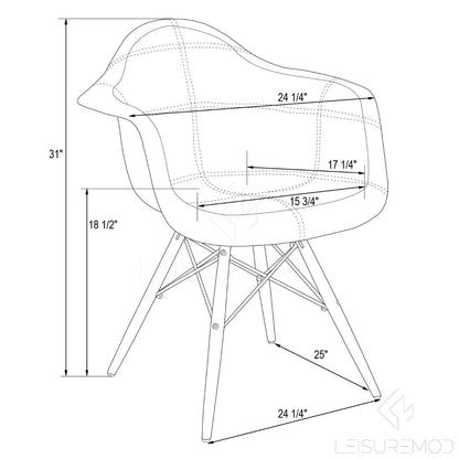 Willow Modern Fabric Eiffel Base Accent Side Chair - Elax Furniture