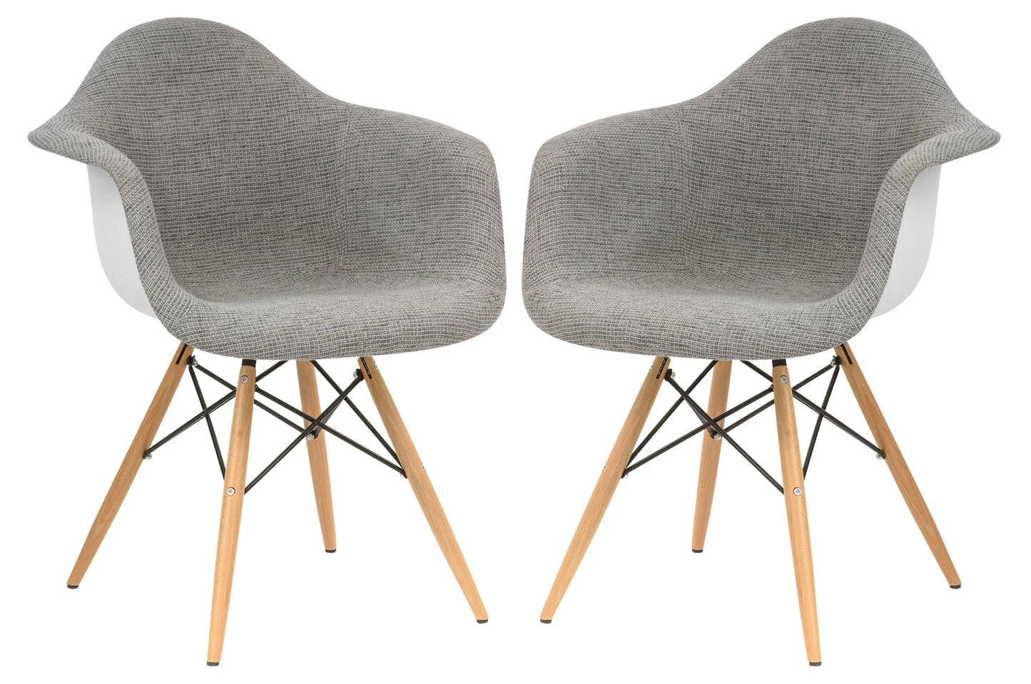 Willow Patchwork Fabric Eiffel Accent Chair, Set of 2 - Elax Furniture