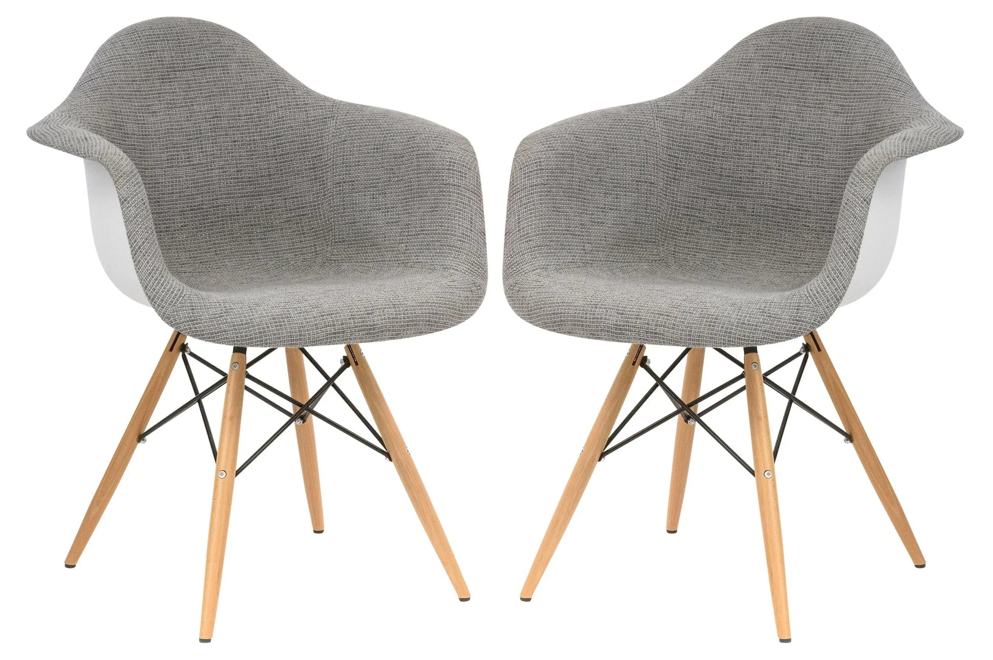 Willow Patchwork Fabric Eiffel Accent Chair, Set of 2 - Elax Furniture