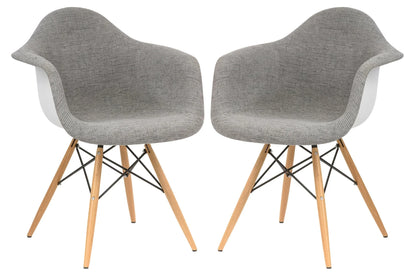 Willow Patchwork Fabric Eiffel Accent Chair, Set of 2 - Elax Furniture