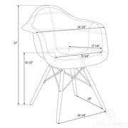 Willow Modern Fabric Eiffel Base Accent Side Chair - Elax Furniture