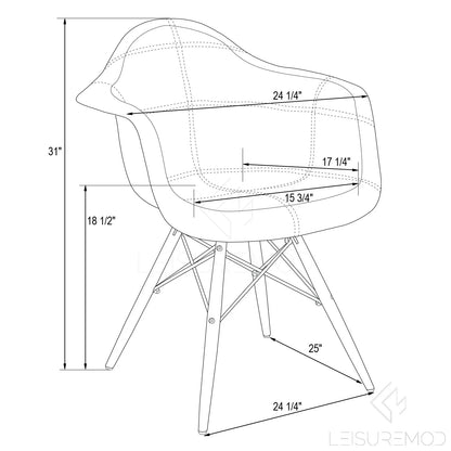 Willow Modern Fabric Eiffel Base Accent Side Chair - Elax Furniture