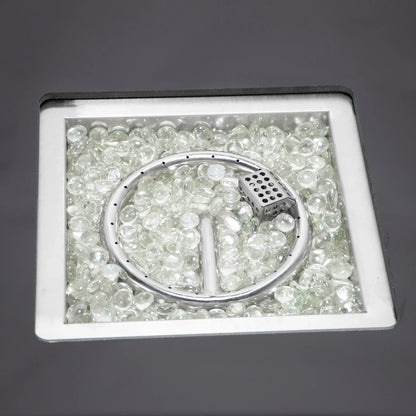 Walbrooke Aluminum Patio Conversation With Fire Pit Table & Tank Holder - Elax Furniture