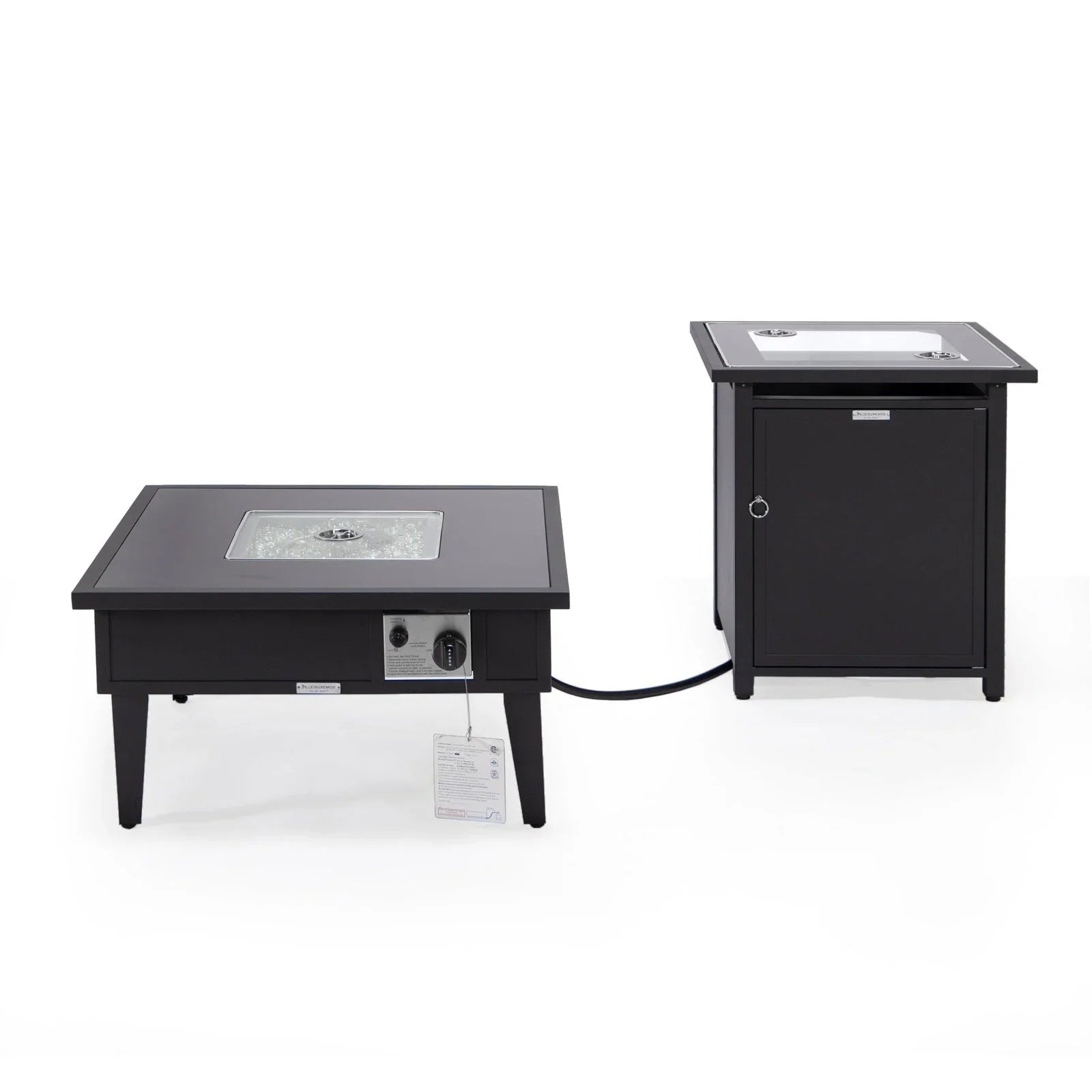 Walbrooke Outdoor Patio Square Fire Pit and Tank Holder - Elax Furniture