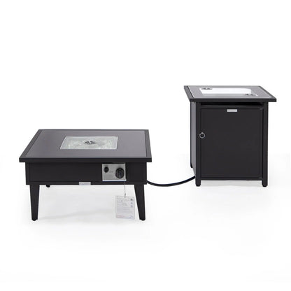 Walbrooke Outdoor Patio Square Fire Pit and Tank Holder - Elax Furniture