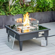 Walbrooke Outdoor Patio Square Fire Pit and Tank Holder - Elax Furniture