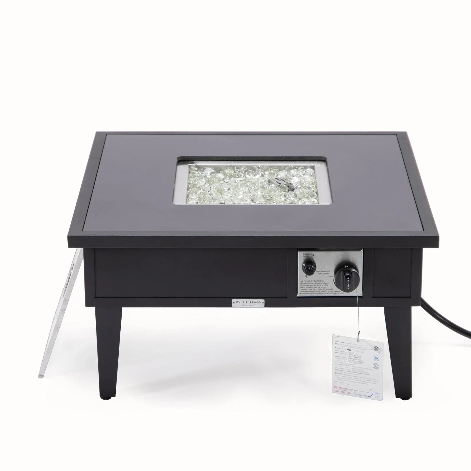 Walbrooke Modern Outdoor Square Fire Pit Table with Powder-Coated Aliuminum Frame - Elax Furniture