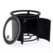 Walbrooke Aluminum Patio Conversation With Fire Pit Table & Tank Holder - Elax Furniture