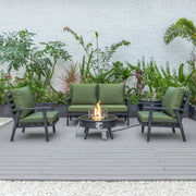 Walbrooke Aluminum Patio Conversation With Fire Pit Table & Tank Holder - Elax Furniture