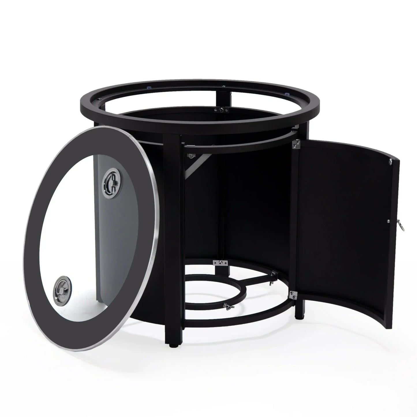 Walbrooke Outdoor Patio Round Fire Pit and Tank Holder - Elax Furniture