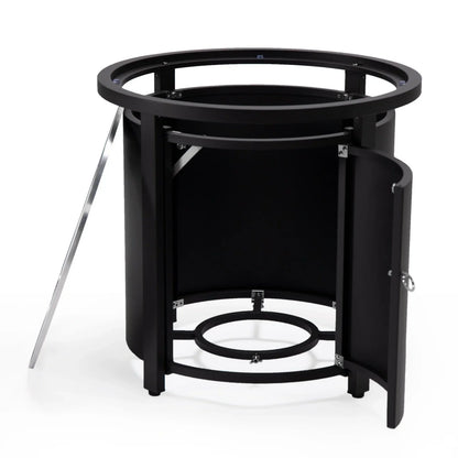 Walbrooke Outdoor Patio Round Fire Pit and Tank Holder - Elax Furniture