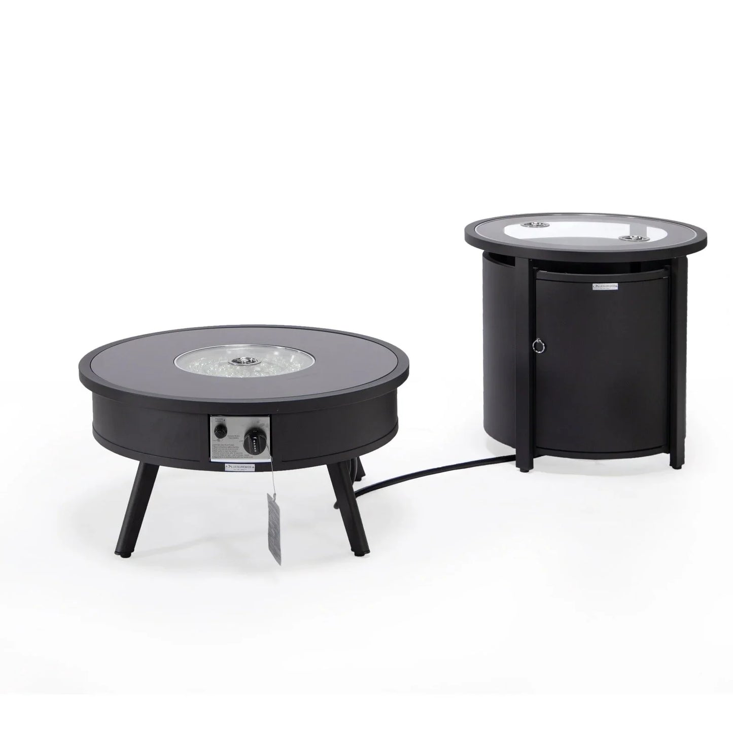 Walbrooke Outdoor Patio Round Fire Pit and Tank Holder - Elax Furniture