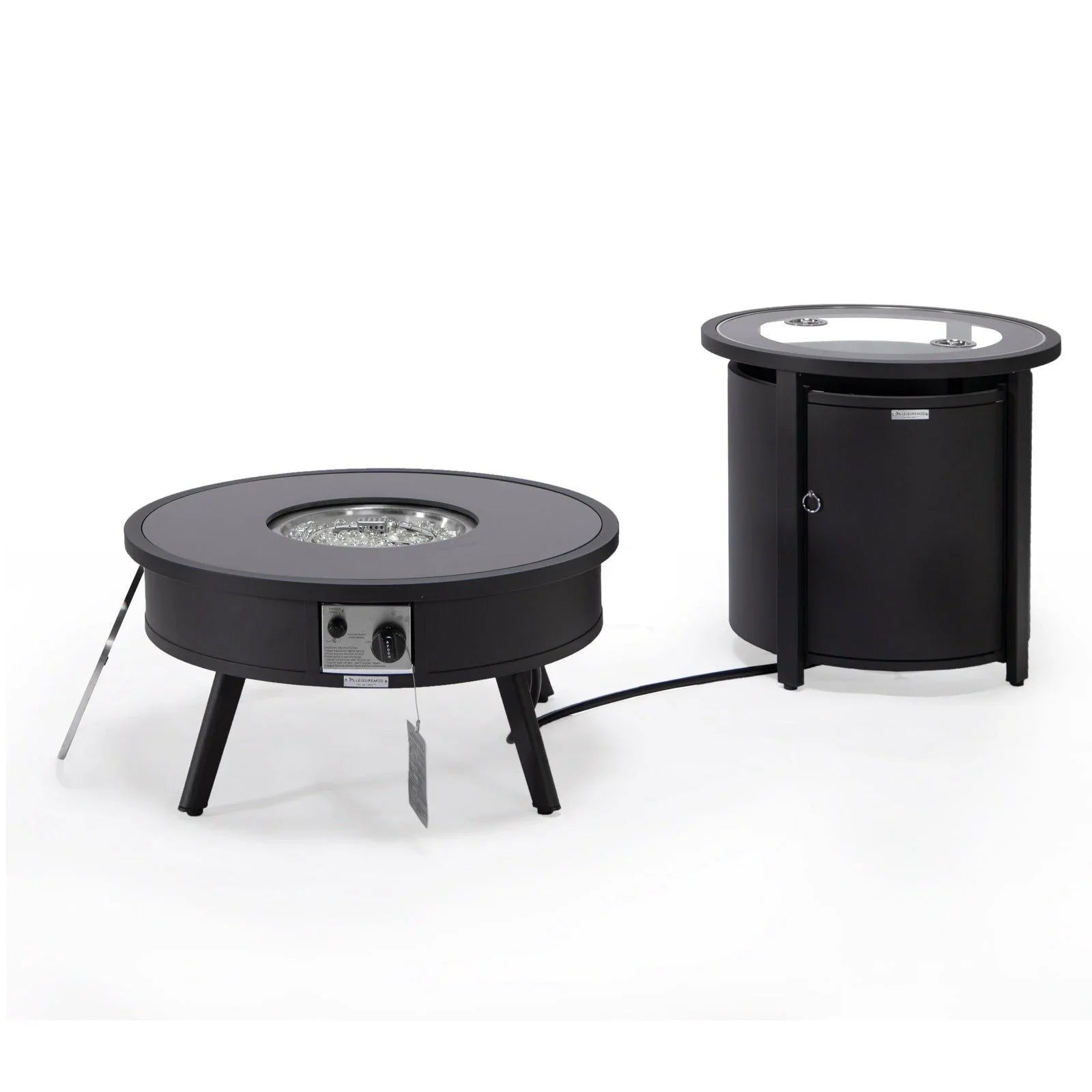 Walbrooke Outdoor Patio Round Fire Pit and Tank Holder - Elax Furniture