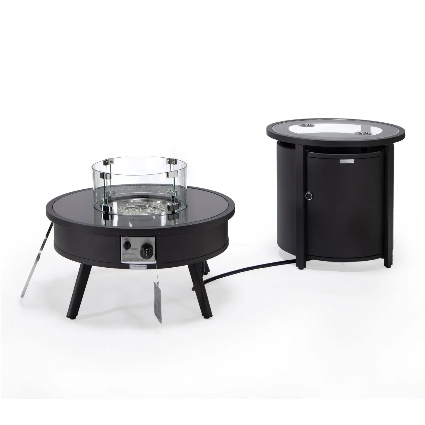 Walbrooke Outdoor Patio Round Fire Pit and Tank Holder - Elax Furniture