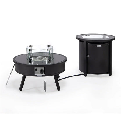 Walbrooke Outdoor Patio Round Fire Pit and Tank Holder - Elax Furniture