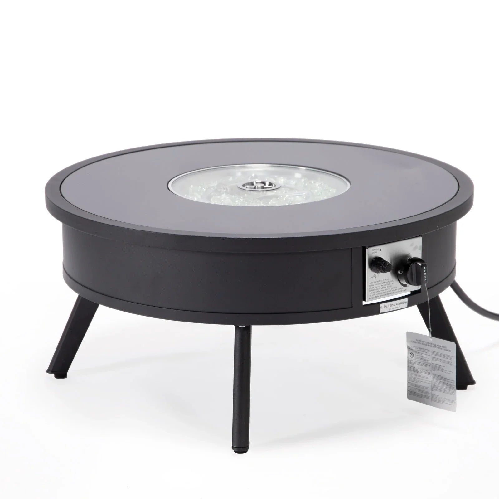 Walbrooke Outdoor Patio Round Fire Pit and Tank Holder - Elax Furniture